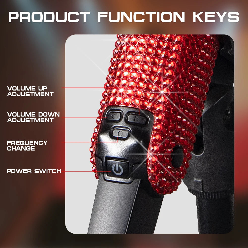 Micrófono inalámbrico para karaoke SKM9000 con incrustaciones de diamantes, micrófono personalizado para transmisiones en vivo, karaoke, brillante esencial para el escenario