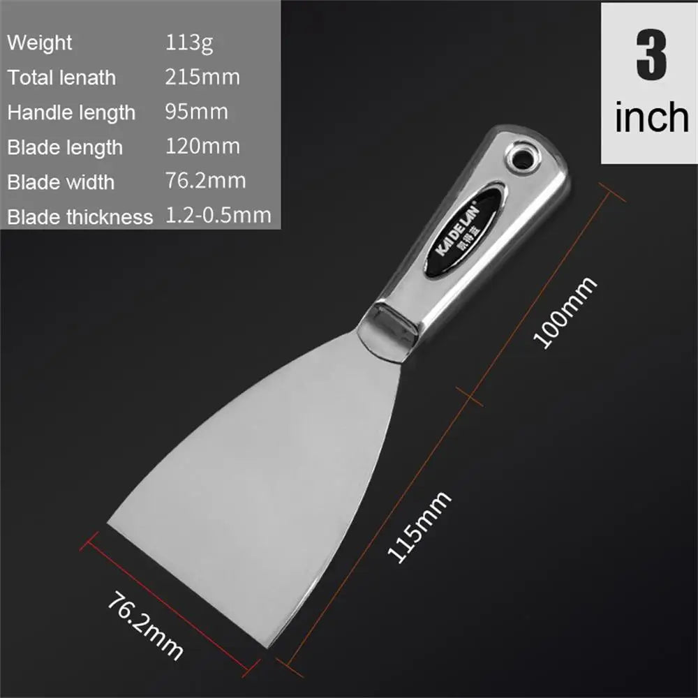 Stainless Steel Integrated Putty Knife Drywall Skimming Blade Smoothing Painting Finishing Filling Spatula Plastering Tools