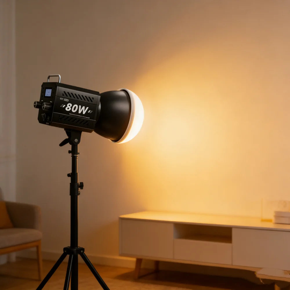 Luz de estudio fotográfico ZU80 COB bicolor 2500K-8500K Luz de video LED CRI95+ TLCI97+ Iluminación de relleno para fotografía con difusor