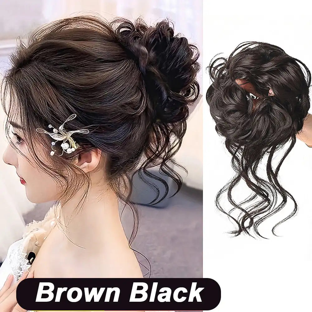 High Temperature Messy Chicken Tail Long Beard Curly Hair Fluffy Bride Curly Hair Flower Bud Female Wig Styling Accessories