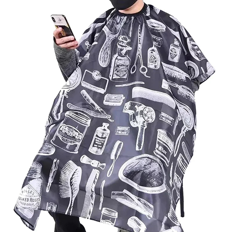 Hairdressing Coth Pattern Cutting Hair Waterproof Cloth Salon Barber Cape Professional Hair Stylist Retro Aprons Haircut Cape