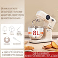 ：Mezcladora de pie Shunran de 8L con motor de CC, amasadora automática, mezcladora multifuncional para hornear en casa y comercial