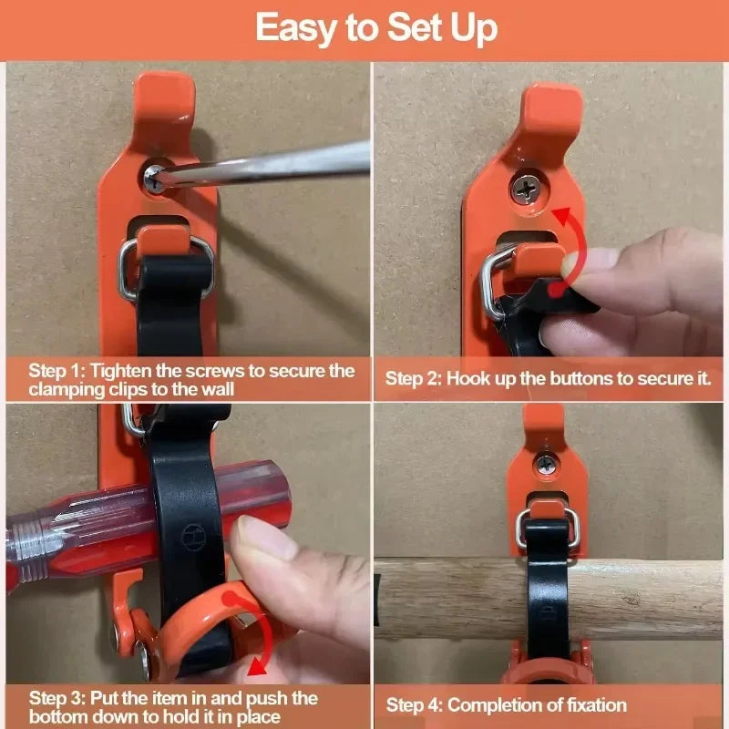 Soporte de fijación de herramientas de 2-4 piezas, soporte de montaje en pared, abrazadera de liberación rápida para pala de hacha, soporte para pala, accesorios para coche, RV, barco, hogar