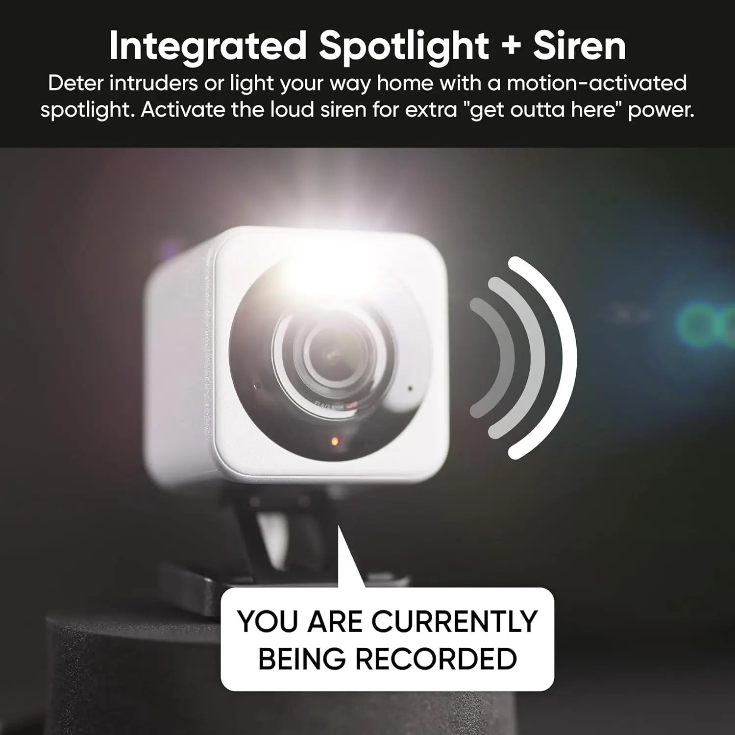 Wyze Cam v4, cámara de seguridad inteligente 2K Wi-Fi para el hogar, audio bidireccional, foco/sirena activado por movimiento, monitor de mascotas/bebés para interiores/exteriores