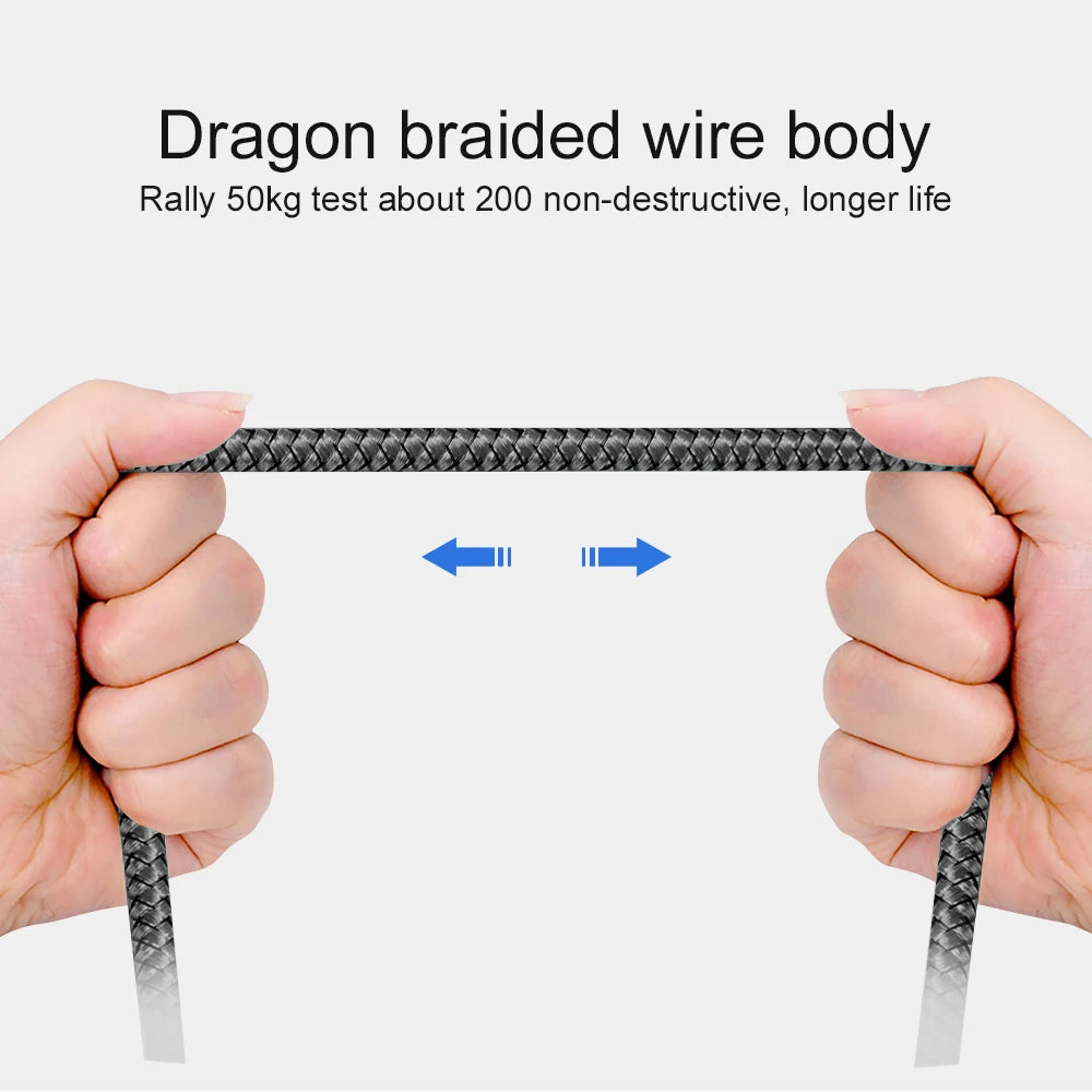 USB A to Type C Charging Cable 2A Fast Charger Nylon Data Cable 1M 2M 3M For Android Huawei Samsung TypeC Phone Charging Device
