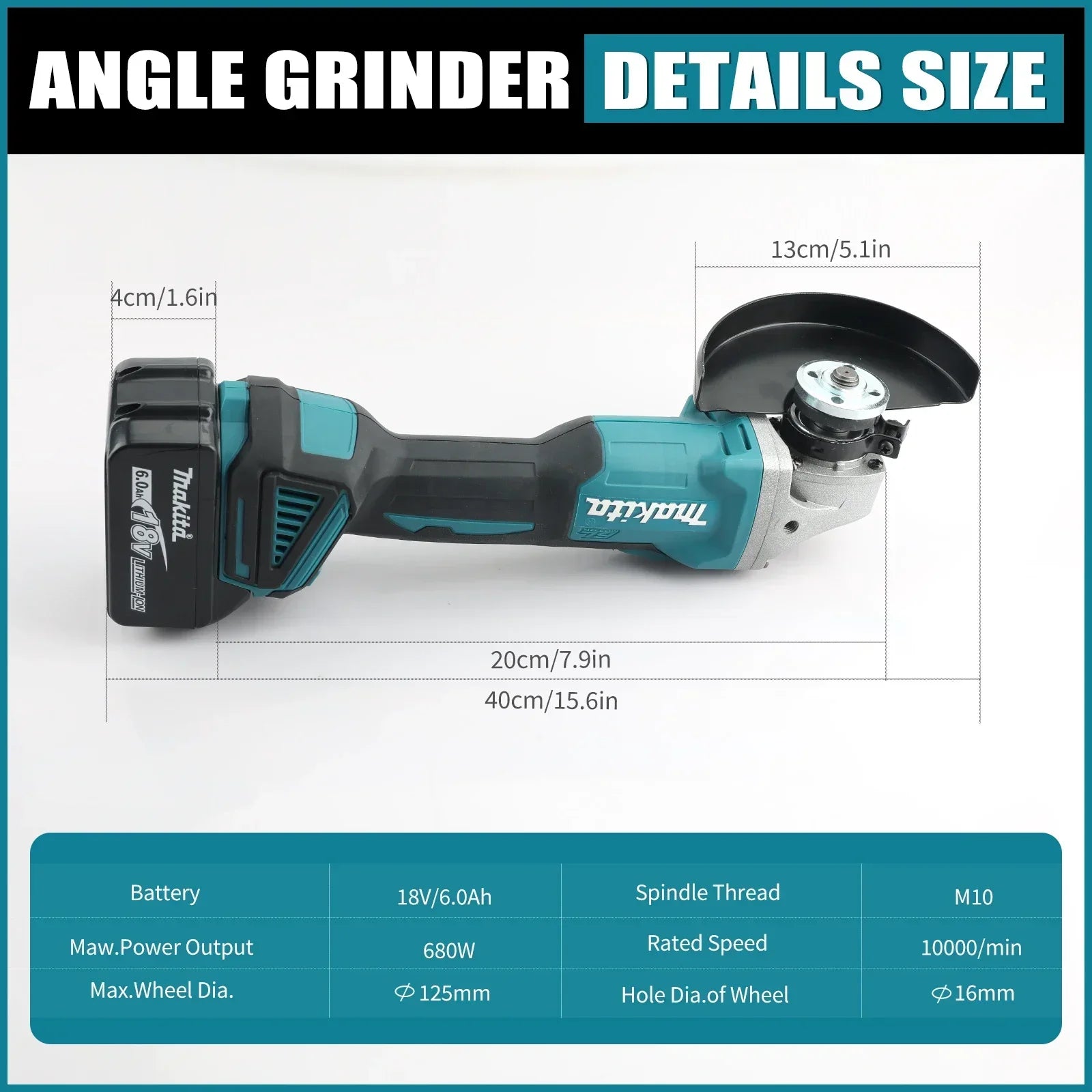 Makita electric DGA404 Brushless Angle Grinder Polishing Cutting Machine Cordless Angle Grinder Tool For Makita 18V Battery pin