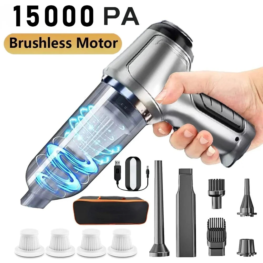 Aspiradora de coche inalámbrica, fuerte, sin cable, de succión, de mano, para coche y hogar, doble uso, mini aspiradora, electrodoméstico