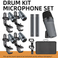 Instrument Microphone E608 7-Piece Wired Drum Mic Kit Dynamic Kick Bass Tom/Snare Cymbals Use For Drums Vocal Band DJ Stage Inst
