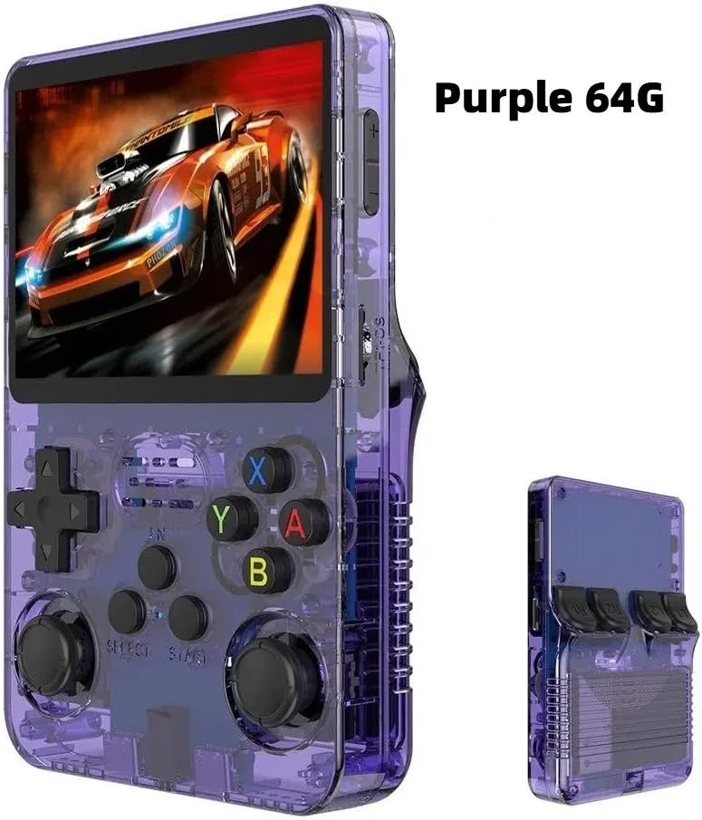R36S Retro Handheld Game Console Linux System 3.5-inch IPS 4K 64G 20000+ Games Portable Pocket Gaming Console Family Gift