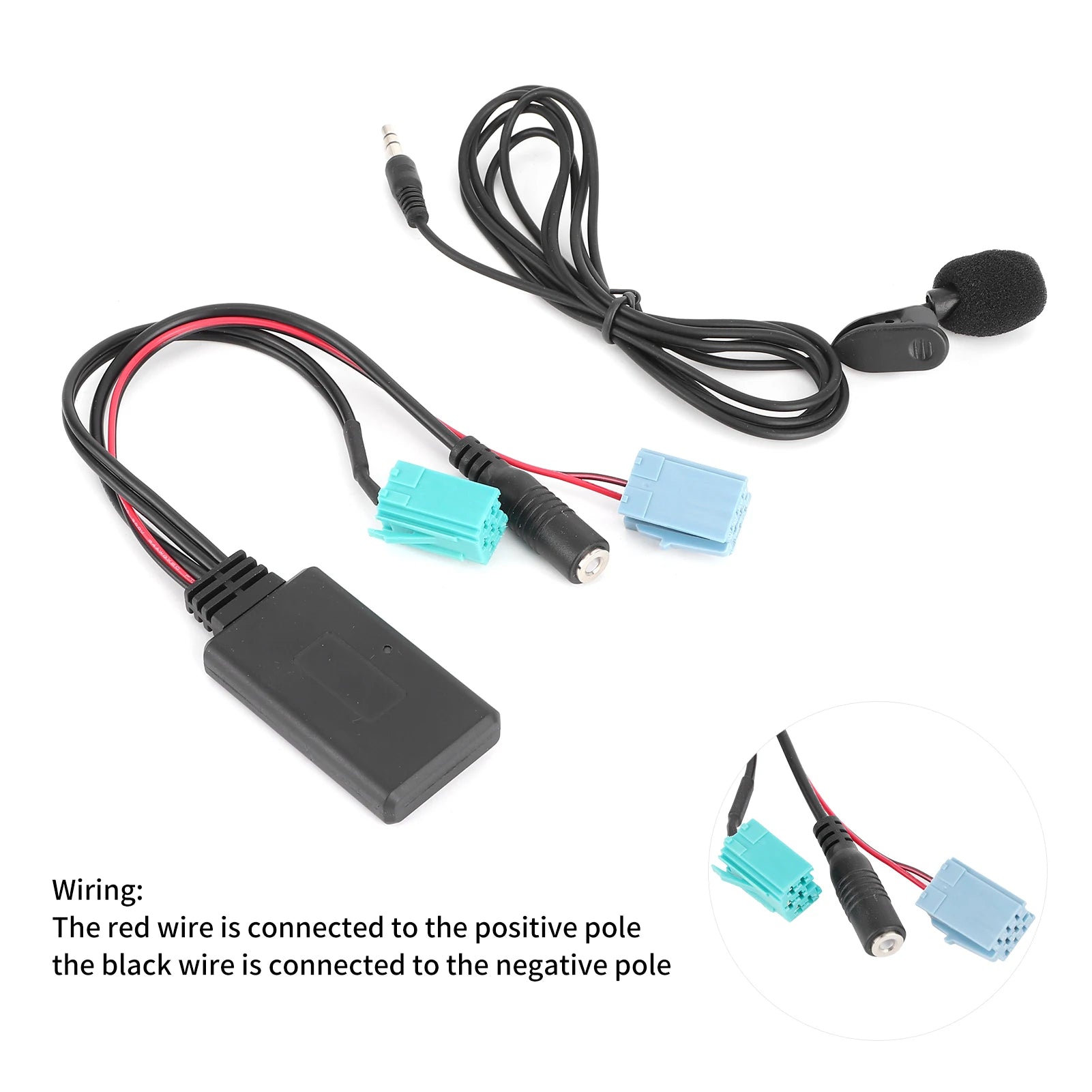 6Pin   Cable Car Stereo AUX‑IN Adapter with Microphone Fit for Clio/Espace/Megane