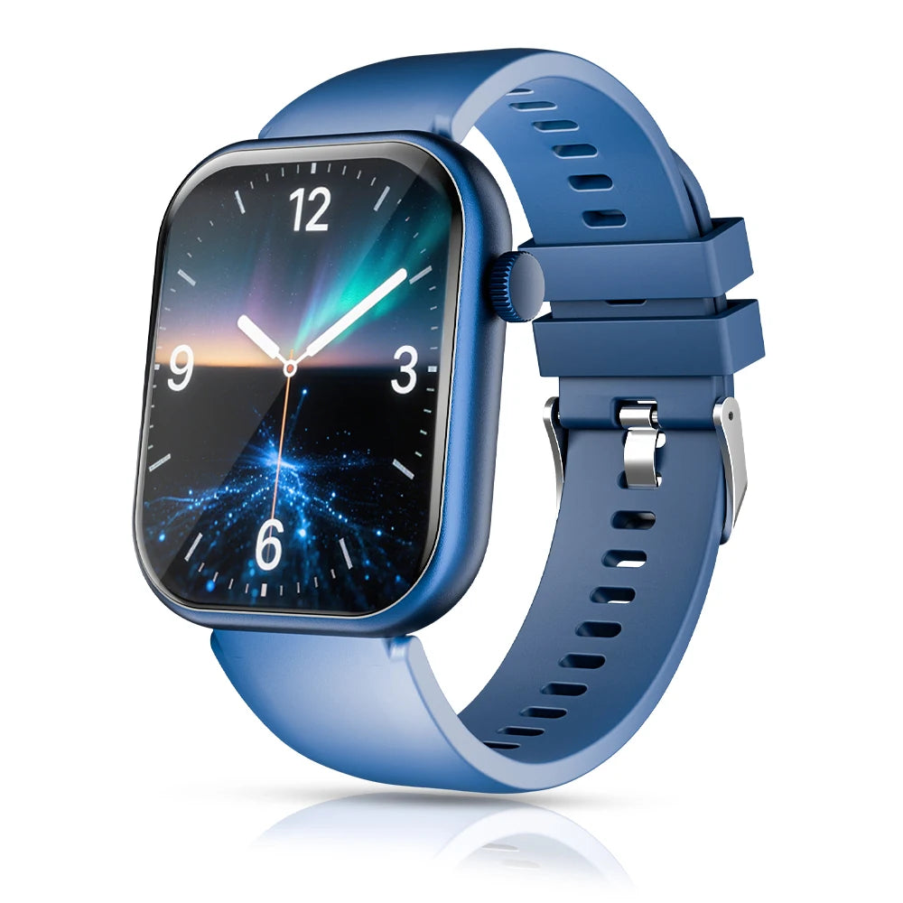 Reloj inteligente impermeable de 2.01 pulgadas con contestador de mensajes, monitoreo del sueño, podómetro deportivo y alertas de información para iPhone Android