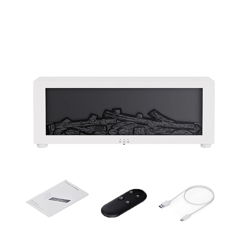 Aroma Air Humidifier Essential Oil Diffuser Fireplace Flame Humidifier Home Fragrance Diffuser with LED Light and Remote Control