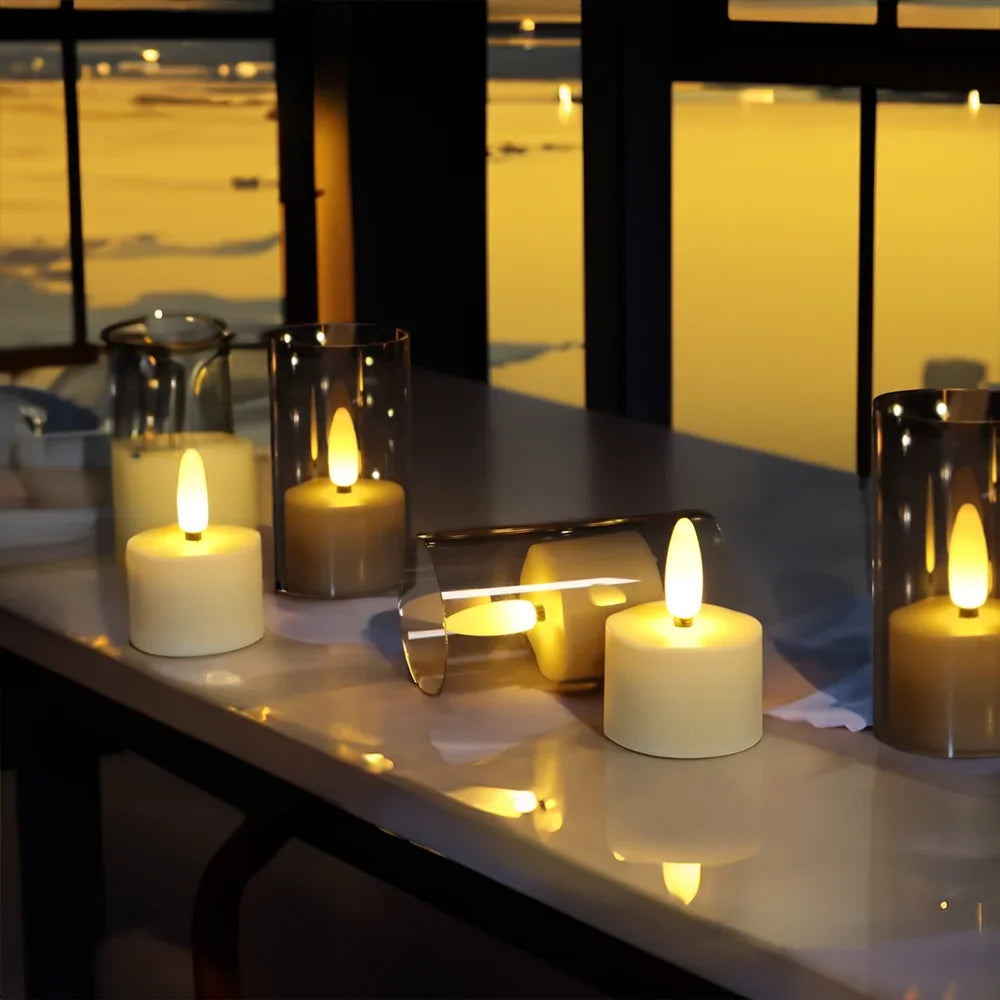Velas sin llama recargables Lámpara electrónica LED con temporizador y control remoto para decoración del hogar, bodas y fiestas. Luces de vela