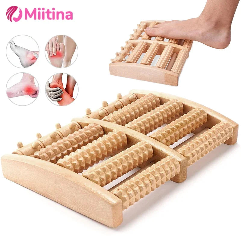 Rodillo de madera para pies, masajeador de pies para el alivio de la fascitis plantar, masajeador de pies para la neuropatía y para mejorar la circulación sanguínea, herramienta para el cuidado de la salud