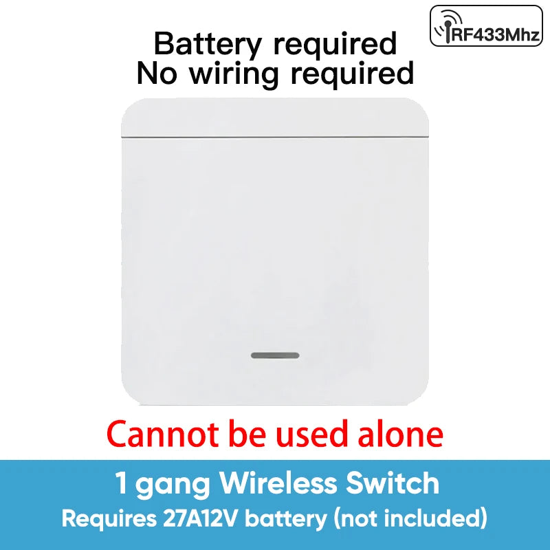 TNCE RF433 Relay Receiver,Wireless Light Switch 433Mhz Mini Remote Control,1/2/3Gang Wall Transmitter Switch, Led Lamp Fan Smart
