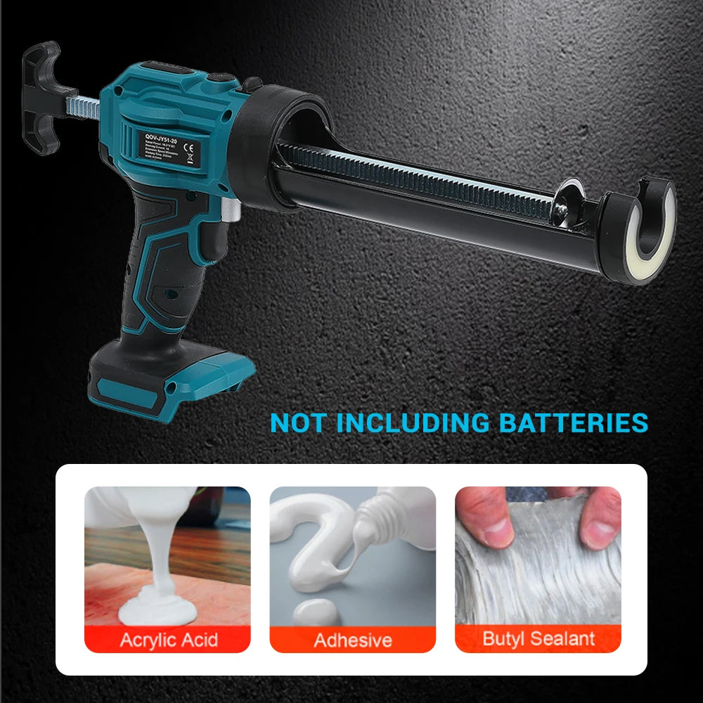Pistola de calafateo eléctrica, batería de litio, 4 velocidades, pistola de pegamento de vidrio inalámbrica, para rellenar puertas y ventanas, compatible con batería Makita