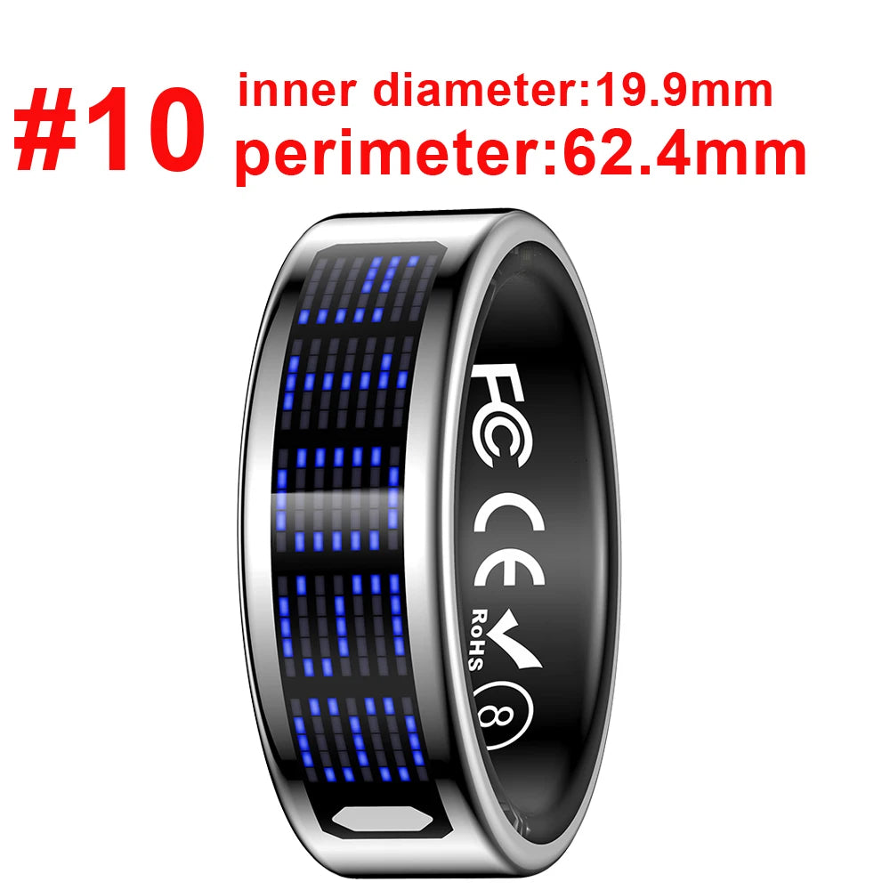 New Ultra-thin Lightweight Smart Ring Multi-functional Display Heartrate Health Caller ID Reminder Motion Detection Waterproof