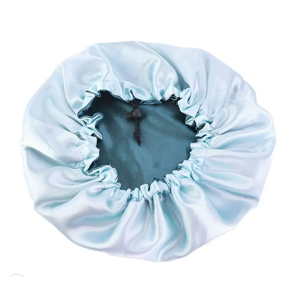 Newly Women's Satin Solid Sleeping Hat Night Sleep Cap Hair Care Bonnet Nightcap For Women Men Unisex Cap bonnet