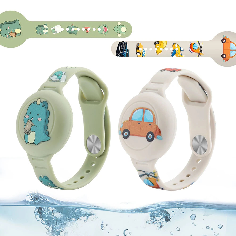 For Apple Airtag Holder Children Bracelet Airtags Case Straps Kids Cute Cartoon Watchband GPS Tracker Waterproof Silicone Holder