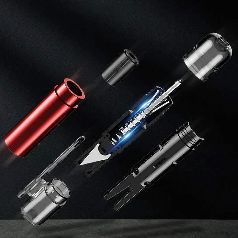 Martillo de seguridad 2 en 1 para rescate de emergencia, mini herramienta de escape de emergencia para coche, rompeventanas multifuncional portátil, cortador de cinturón de seguridad