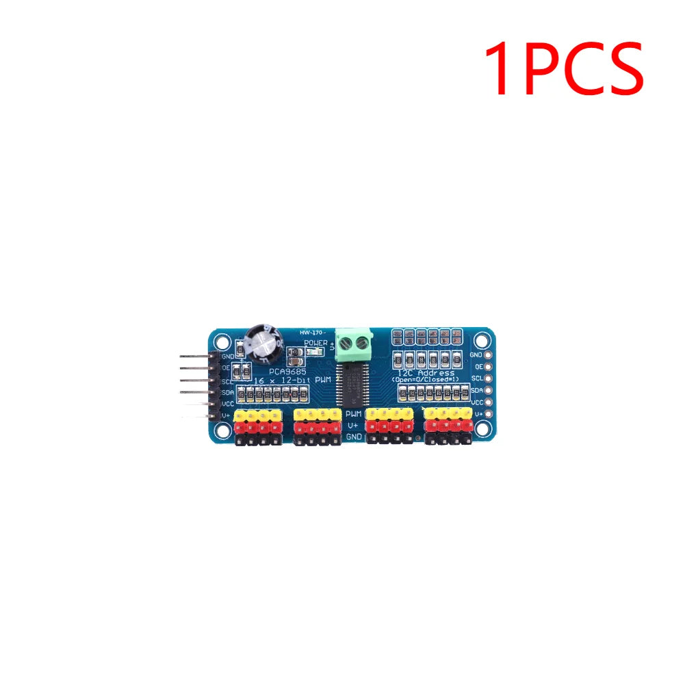 1-10PCS PCA9685 Robot Controller IIC Interface 16 Channel 12-Bit PWM Servo Motor Driver Board for Arduino Robot/ Raspberry Pi