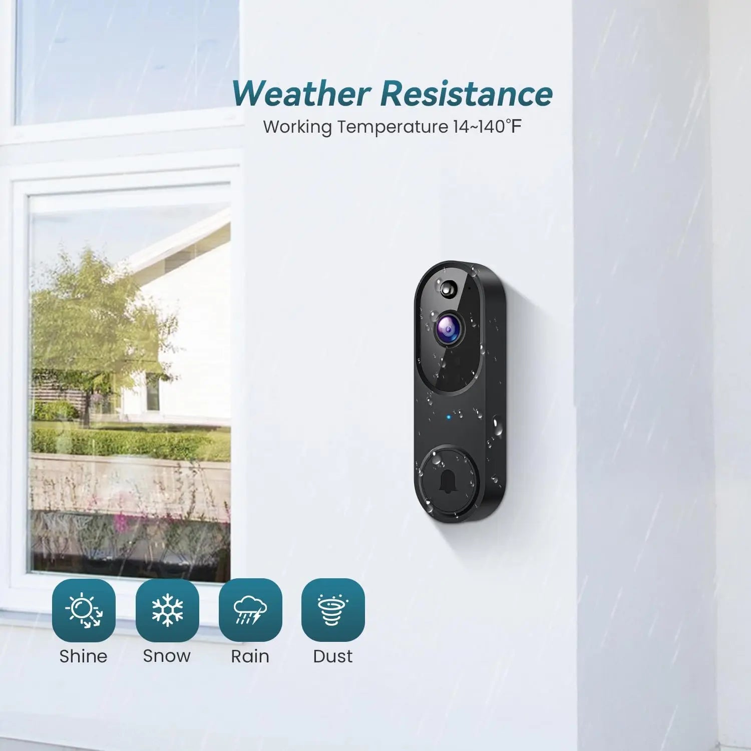 Cámara de vídeo inalámbrica para timbre con audio bidireccional, detección de movimiento por IA, visión nocturna, almacenamiento en la nube, Wi-Fi 2.4G