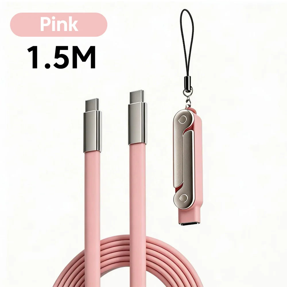 240W 2-in-1 USB C To Type C Fast Charging Foldable Bracket Data Cable For iPhone 17 Oneplus Detachable Cables tipo c Adapter