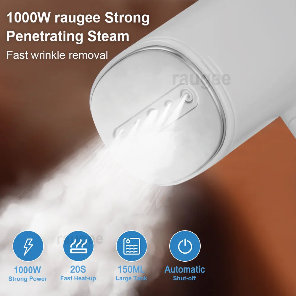 Handheld Garment Steamer Foldable Portable Clothes Ironing Machine for Home Travel 1000W Electric Garment Hanging Steam Iron