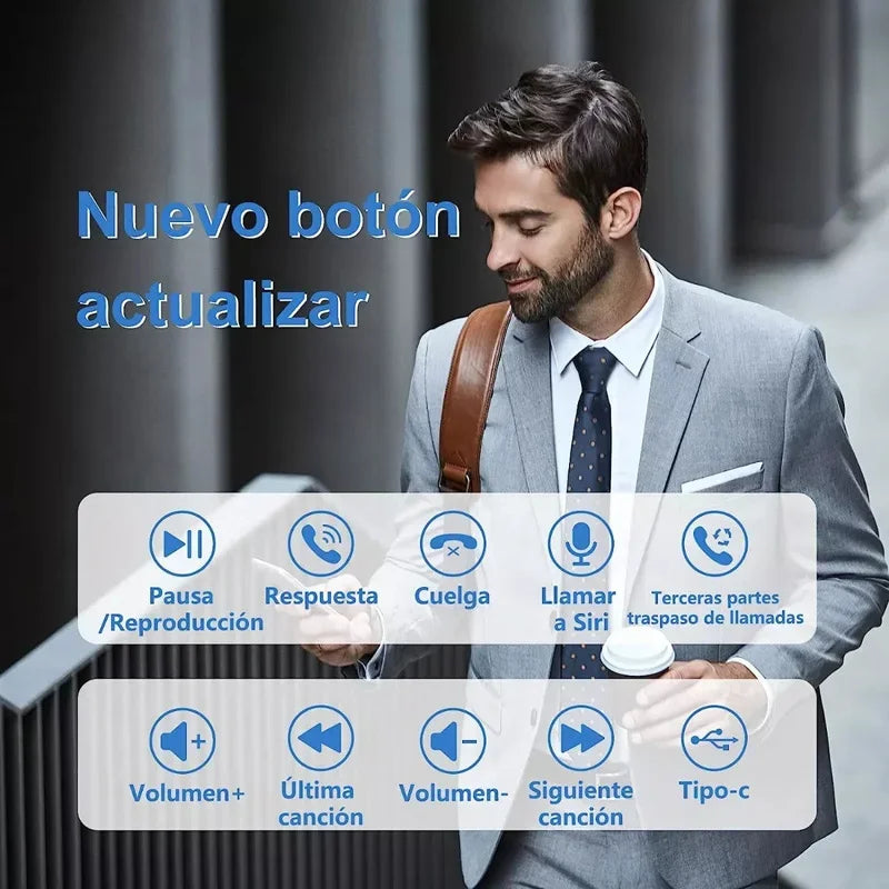 Auriculares inalámbricos Bluetooth con micrófono Cascos Manos libres Cancelación de ruido Audífonos para hablar Negocios Conducir