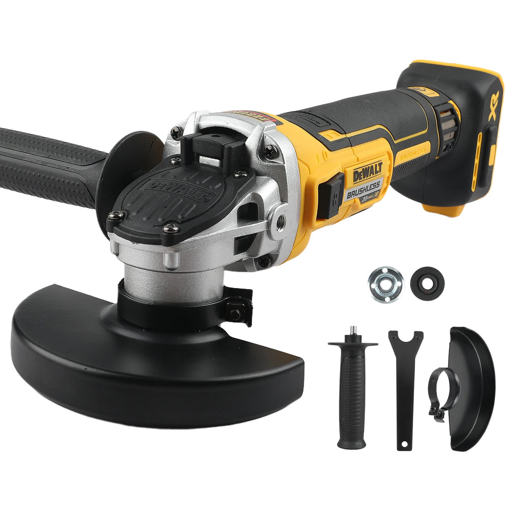DEWALT DCG405FN/NT 18V 125MM Brushless Flat Head Angle Grinder 9000RPM E-Clutch Industrial Cutting Polishing Bare Tool