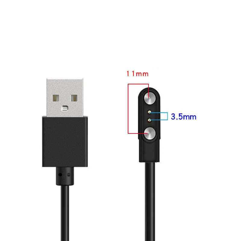 Adaptador de cargador de base de Smartwatch de 2 pines y 4 pines Cable de carga USB para accesorios de carga de reloj inteligente para adultos/niños