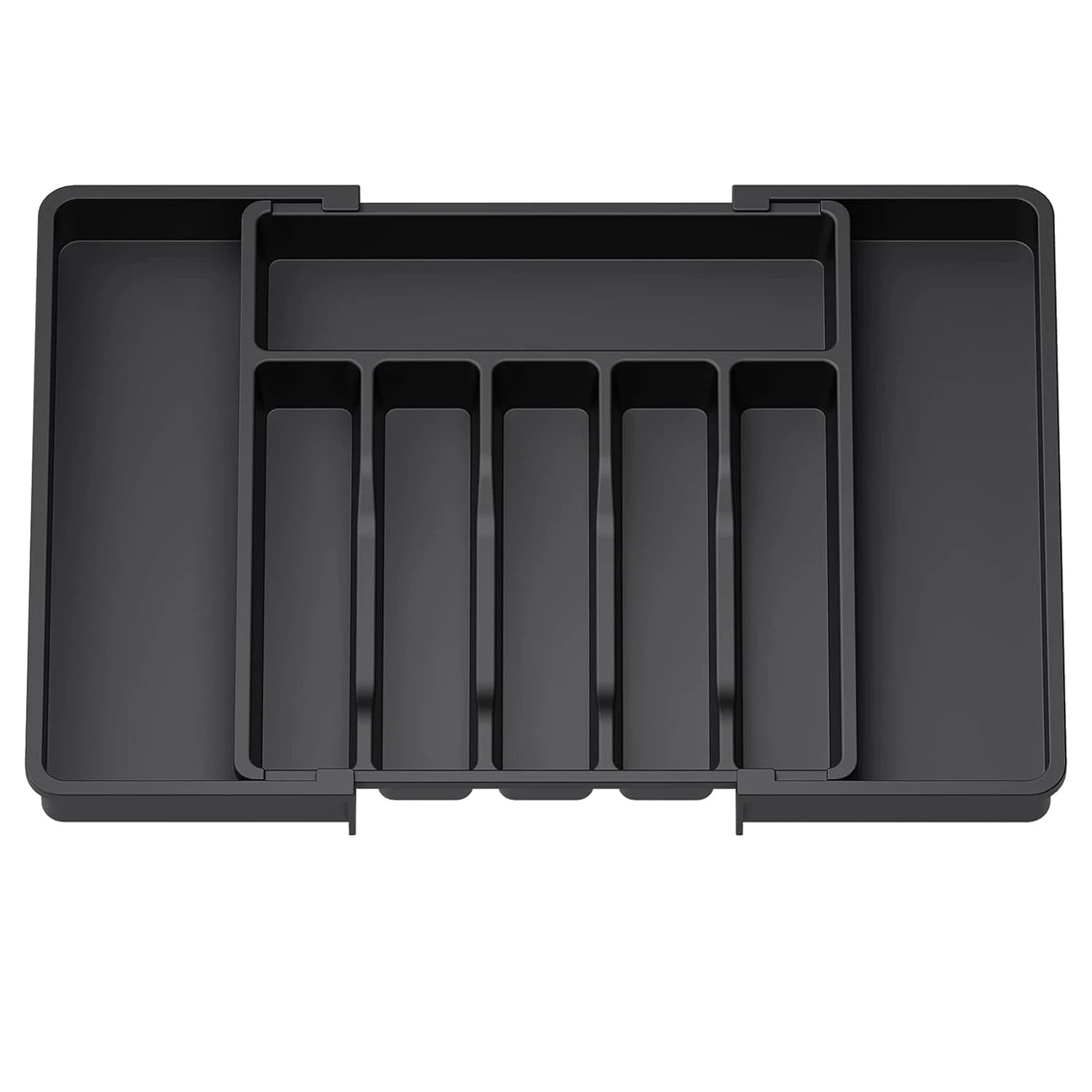 New Adjustable Cutlery Organizer - Upgraded Plastic Storage Tray with Dividers, Ideal for Organizing Spoons and Knife Drawers.