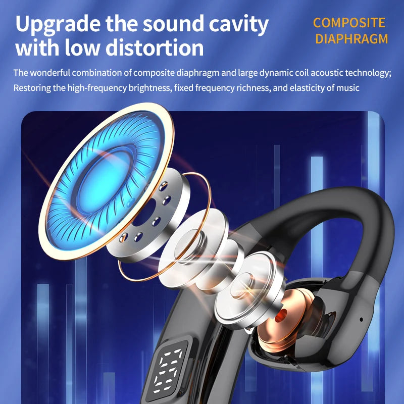 Auriculares inalámbricos Bluetooth de conducción ósea con micrófono y manos libres, auriculares con cancelación de ruido para conducir Audífonos