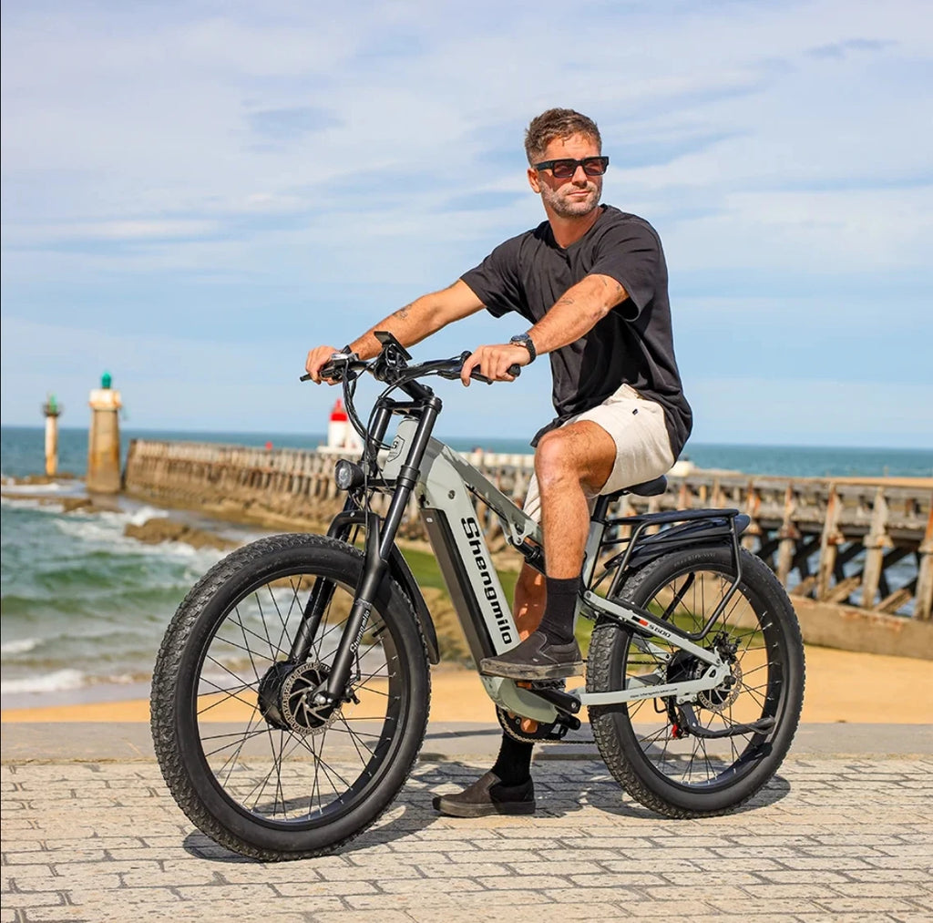 Shengmilo S600 26 inches adult electric mountain bike, 2000W dual motor ebike 7-speed electric bicycle，Fat Tire ebike17.5ah