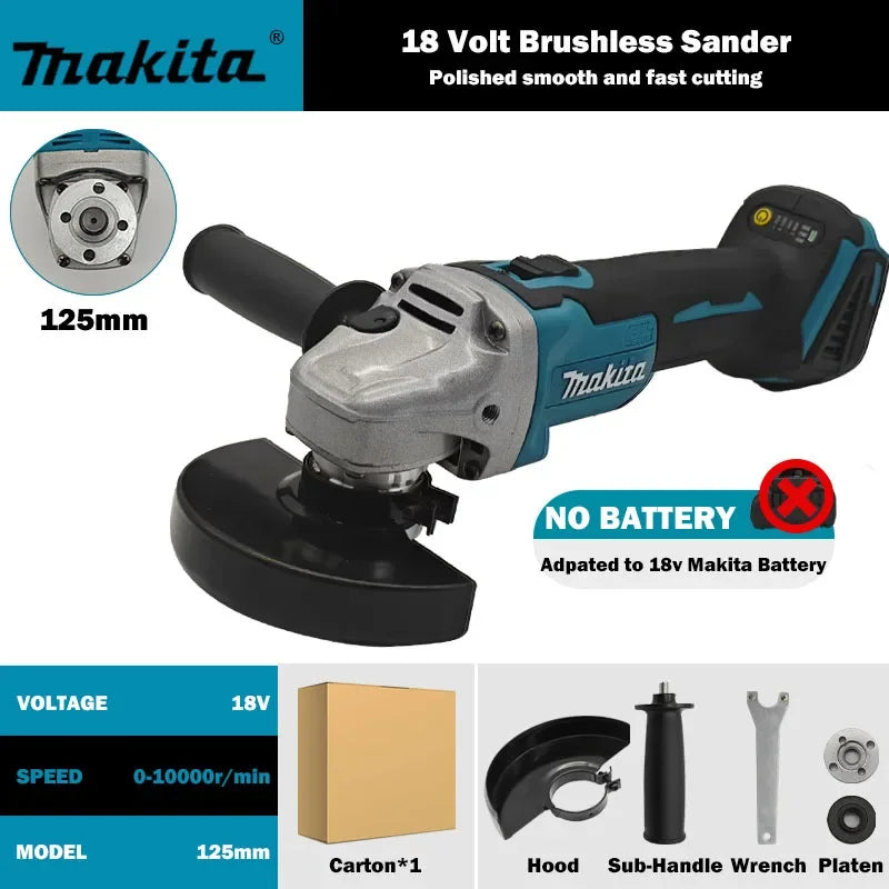 Original Makita DGA404 Brushless Angle Grinder Polishing Cutting Machine Cordless Angle Grinder Tool For Makita 18V Battery pin