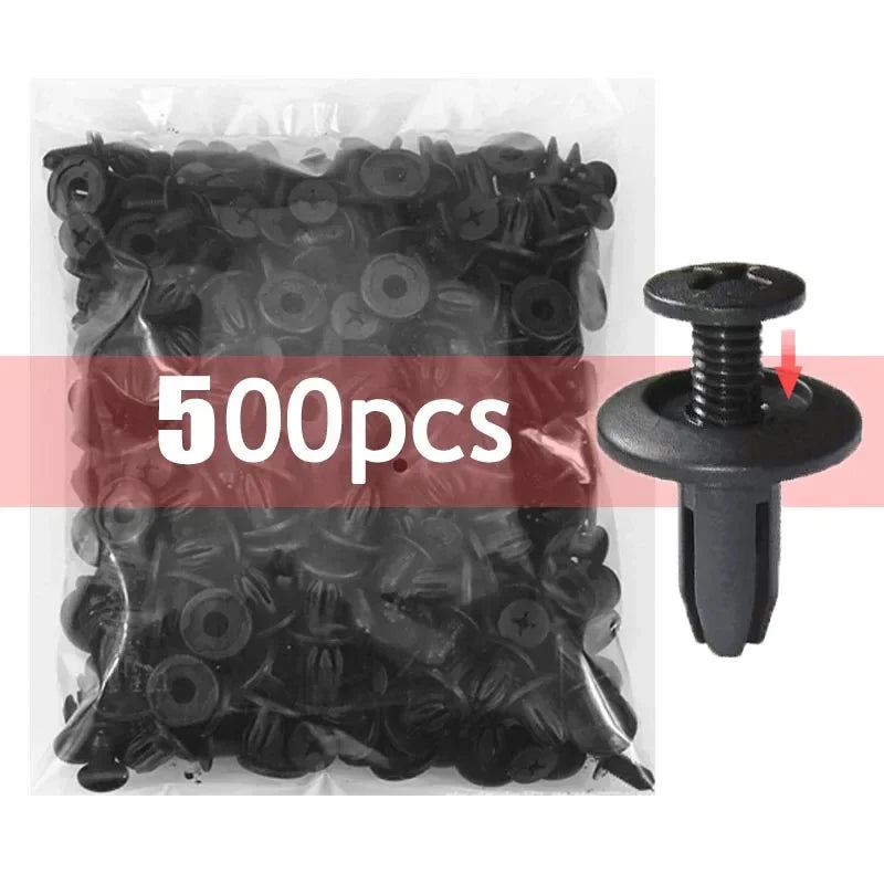 Car Bumper Fender 8mm Hole 1000/500/50Pcs Plastic Rivets Fastener Screw Door Trim Panel Retainer Fastener Clips Car Accessories
