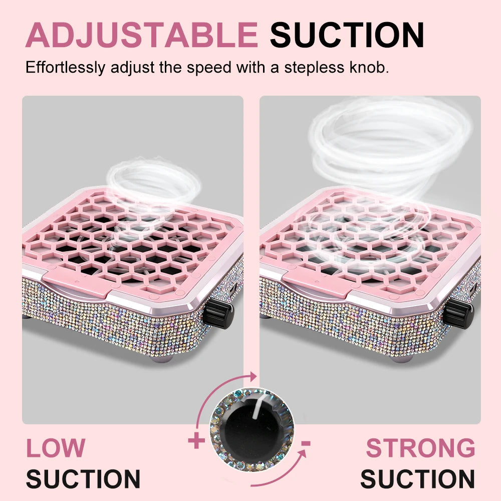 Nail Dust Collector, Powerful Vacuum Cleaning Equipment with Reusable Filter Cartridge, Ideal for Nail Salons
