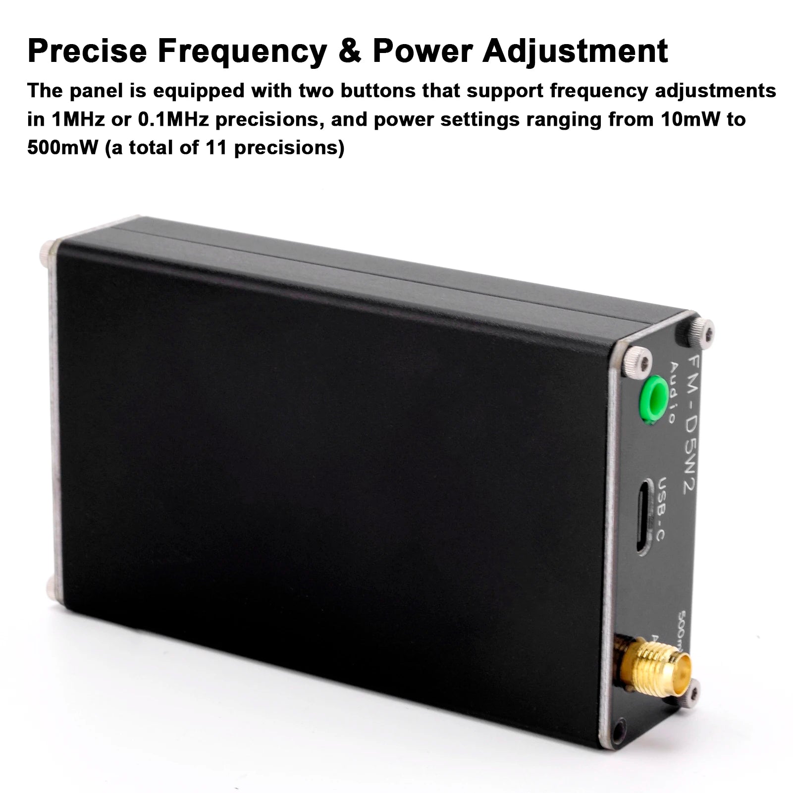2km 0.5W FM Transmitter 76M-108Mhz Digital Display Stereo FM Transmit TYPE-C USB Churches CAR Radio Broadcast Campus Station