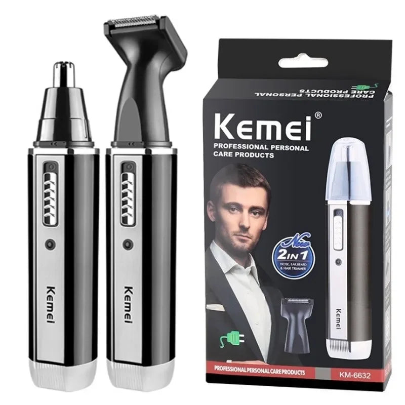 Kemei recortadora 4 en 1 para hombre Recortadora eléctrica para nariz y orejas Recortadora recargable para pelo, barba, nariz y orejas Set de aseo