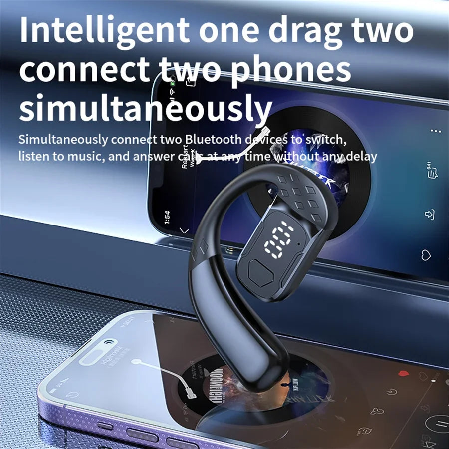 Auriculares Bluetooth inalámbricos con micrófono, auriculares de conducción de aire, manos libres, con cancelación de ruido para conducir Audífonos