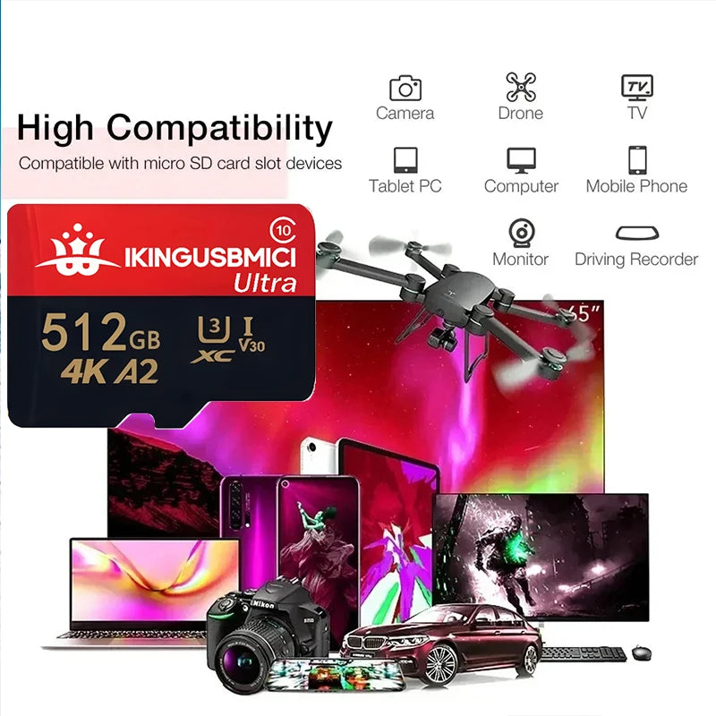 Original micro SD Card Ultra 16GB Fast Speed 150MB/S Memory Car d 32G 64G 256GB 512GB 8GB A1 U1 UHS-I C10 Trans Flash Card