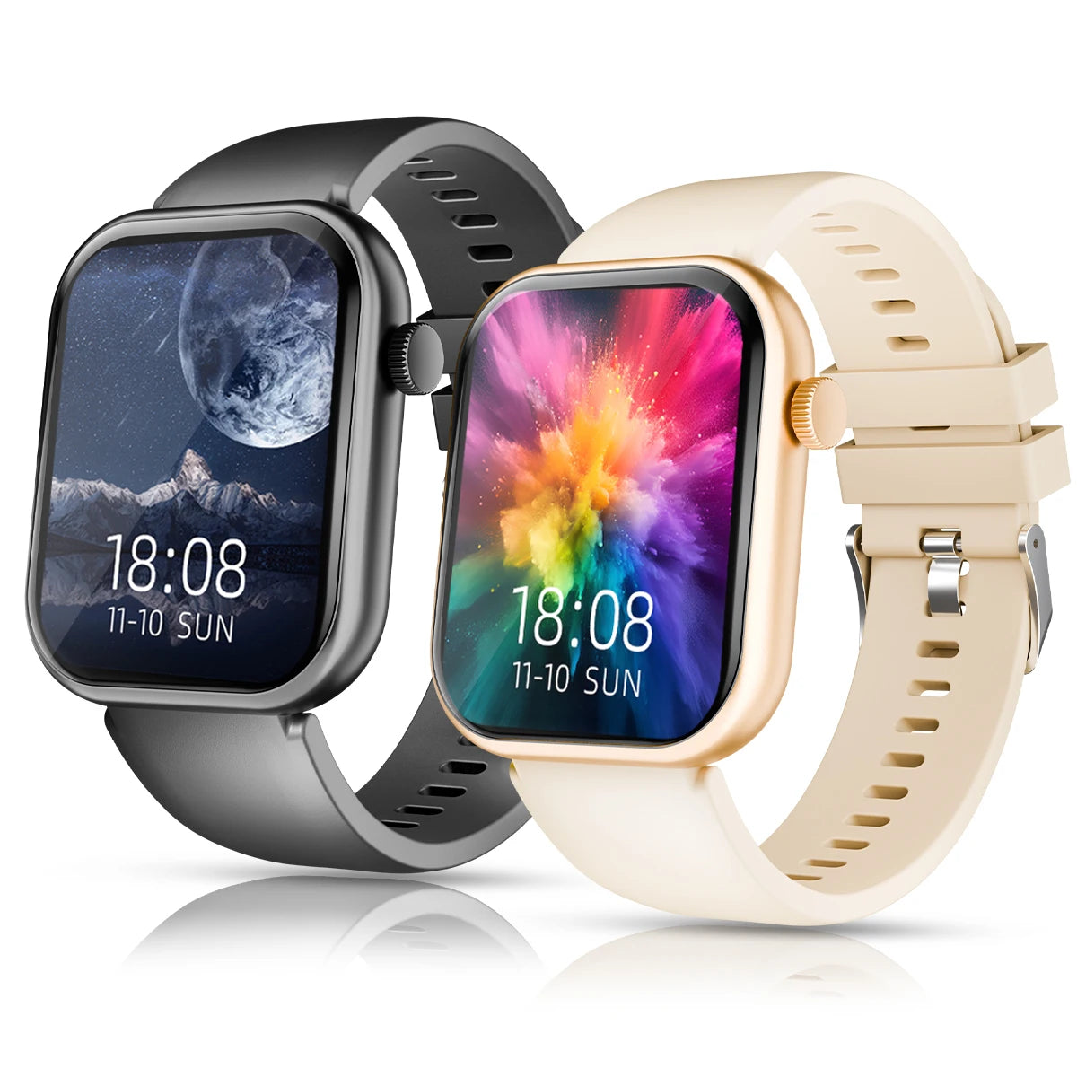 Reloj inteligente impermeable de 2.01 pulgadas con contestador de mensajes, monitoreo del sueño, podómetro deportivo y alertas de información para iPhone Android