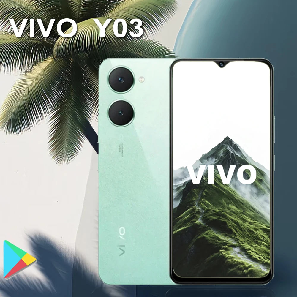 VIVO Y03 4G original fashion smart phone 8GB+256gb large memory/5000mah long standby battery/USB Type-C interface