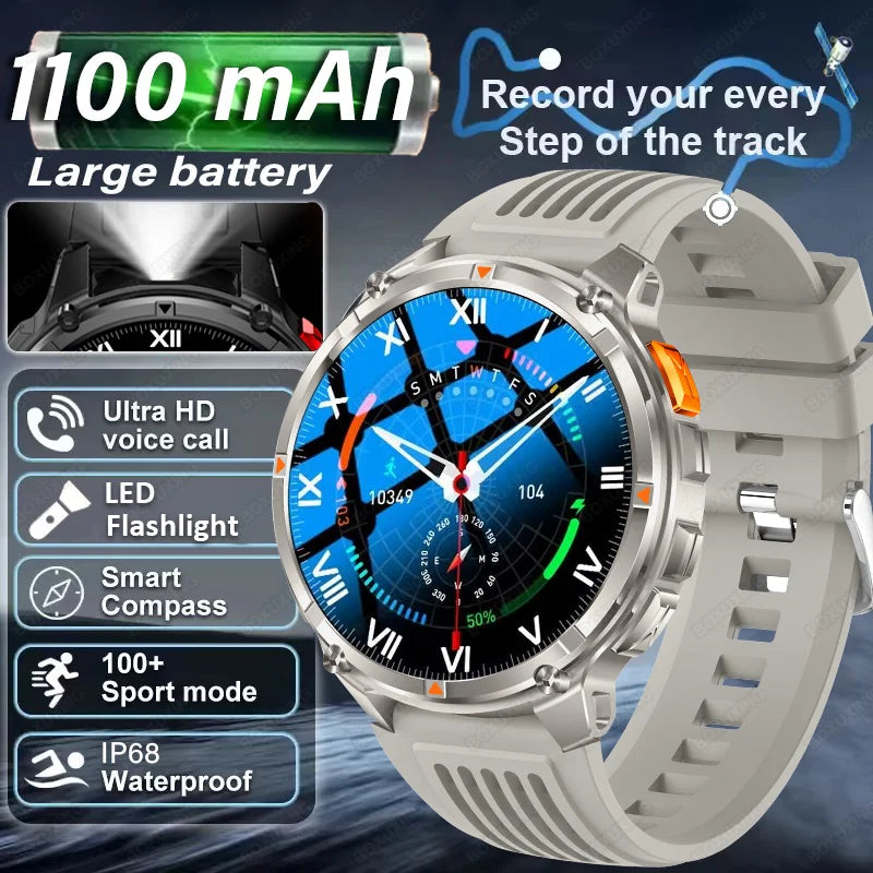 2026 New T-Rex3 Pro 1100mAh Battery Smart Watch GPS path IP68 Waterproof Sports Run tracker Outdoor Compass Military Smartwatch