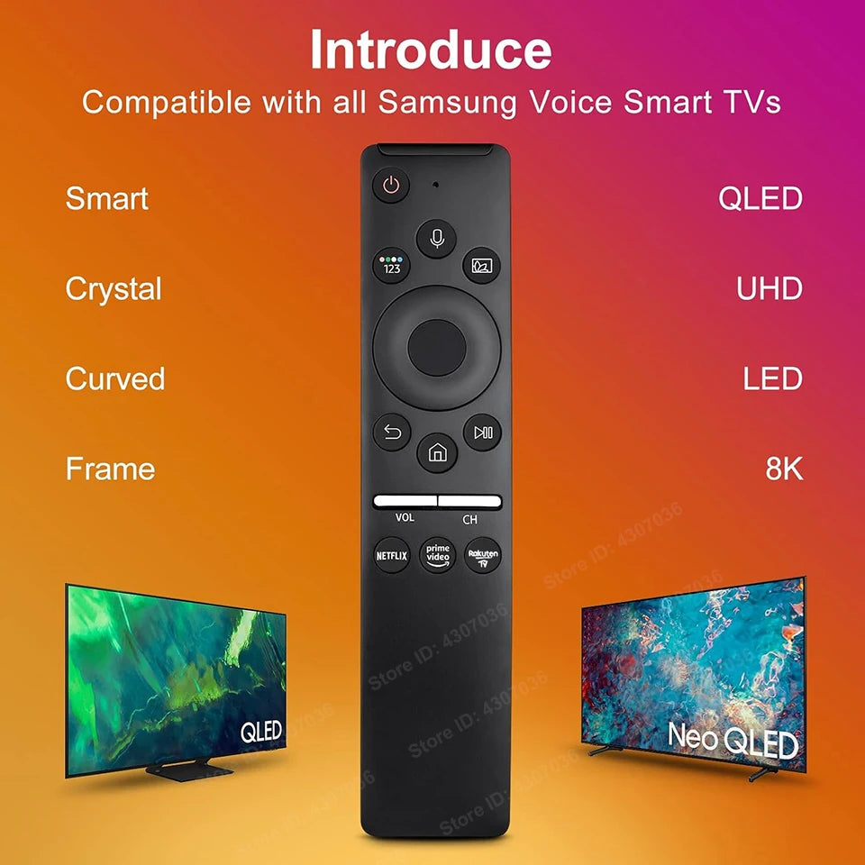 Mando a distancia de voz de repuesto para televisores Samsung TV Curved Frame UHD QLED LED 4K 8K Smart TV, mando a distancia universal para todos los televisores Samsung