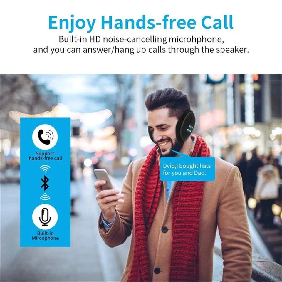 Orejas de invierno inalámbricas Auriculares Bluetooth Orejeras Tapones para los oídos Gorro informal Deportes equitación más cálido Orejera para hombres mujeres música Auriculares