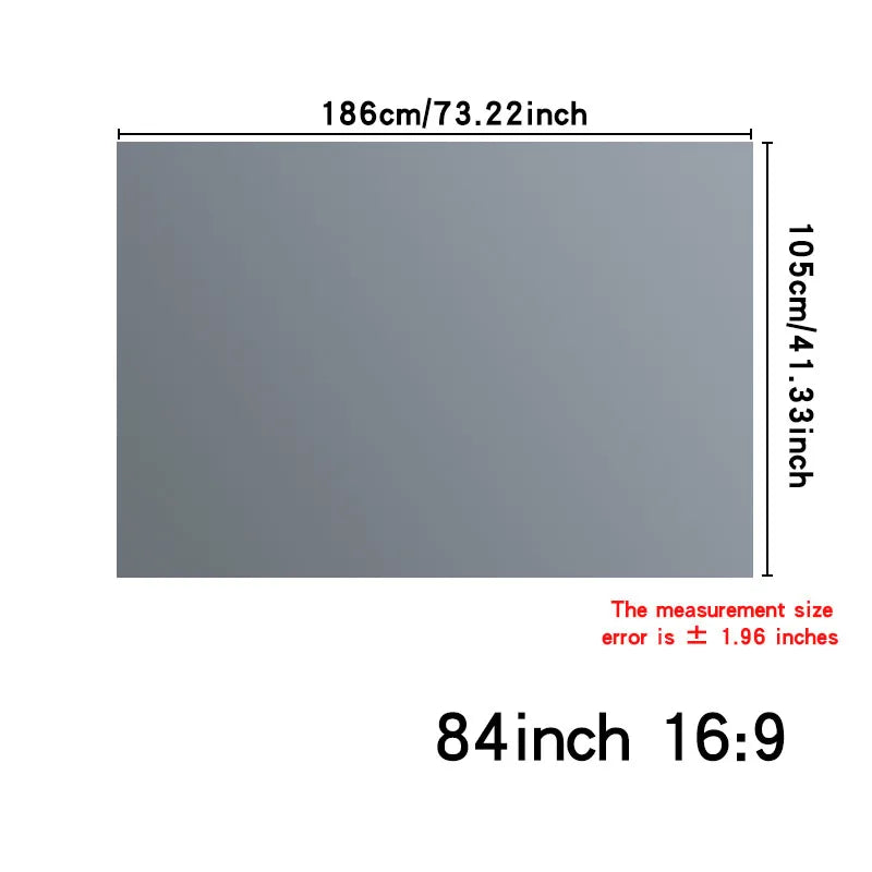 Simple anti glare screen, 60-110 inches, no need to drill holes for installation, high-definition 4K projection screen