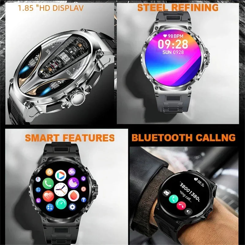 New 710 Mah Big Battery 1.85Inch Ultra HD Display Men smartwatch GPS Sport Track HD Bluetooth Call Smart Watch for IOS Android