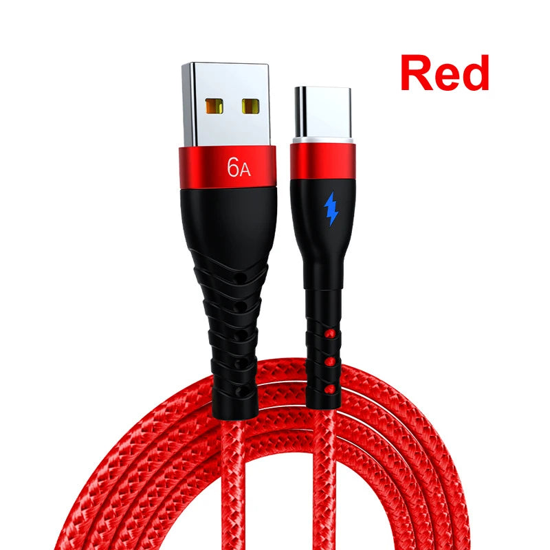 Vumpach 6A USB Type C Cable For Huawei P30 P40 Pro super Fast Charging Wire USB-C Charger Data Cord Samsung S21 ultra S20 Poco