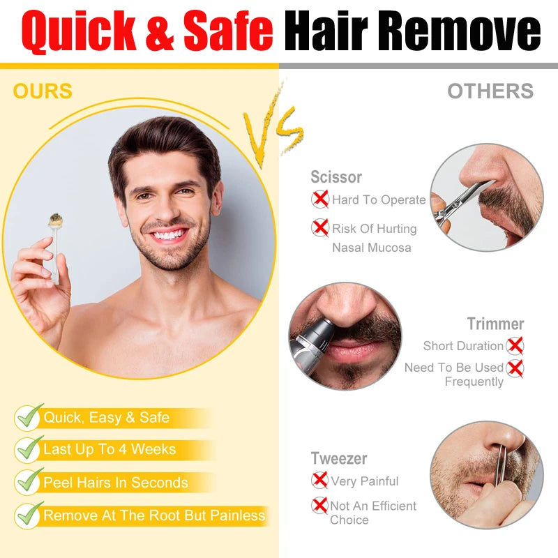 100PCS Nose Wax Sticks Kit Portable Easy Quick Wax Bean Cleaning Wax Kit Painless Nasal Wax Cleaning Tools Set For Hair Removal